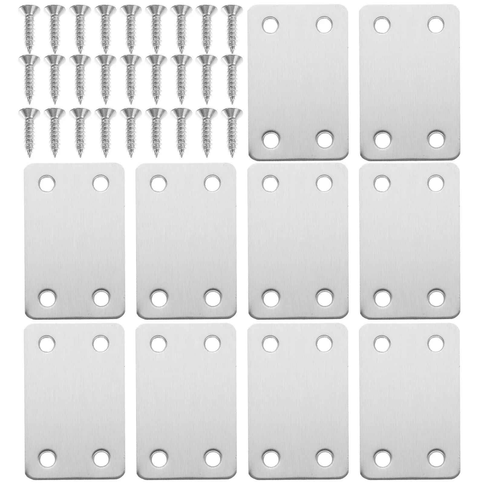 10 قطعة دعامات زاوية حديدية متينة متعددة الأغراض لوحات إصلاح مسطحة لمفاصل الخشب موصلات لوحة معدنية مع ثقوب #6