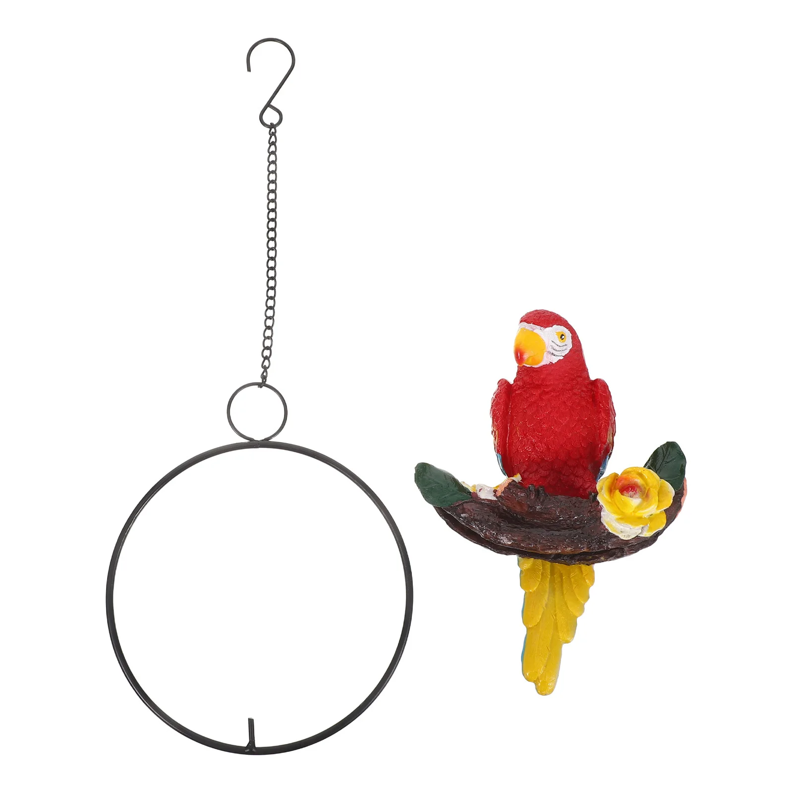 

17 Inch Resin Parrot Outdoor Hanging Decor - Lifelike Bird Statue for Garden Patio Balcony Landscape Design Parrot Hanging