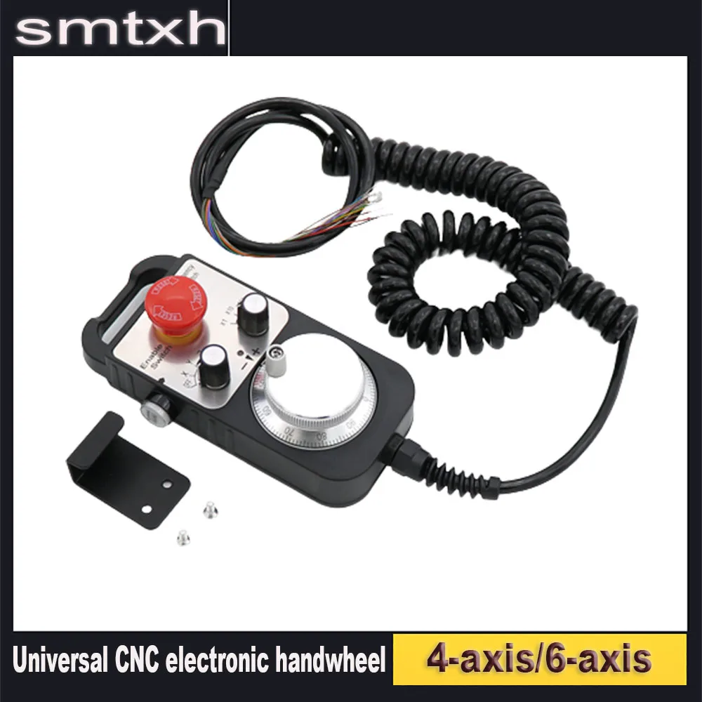 

Universal CNC electronic handwheel 4-axis/6-axis MPG suspended handwheel 100 pulse 5V emergency stop CNC router handwheel