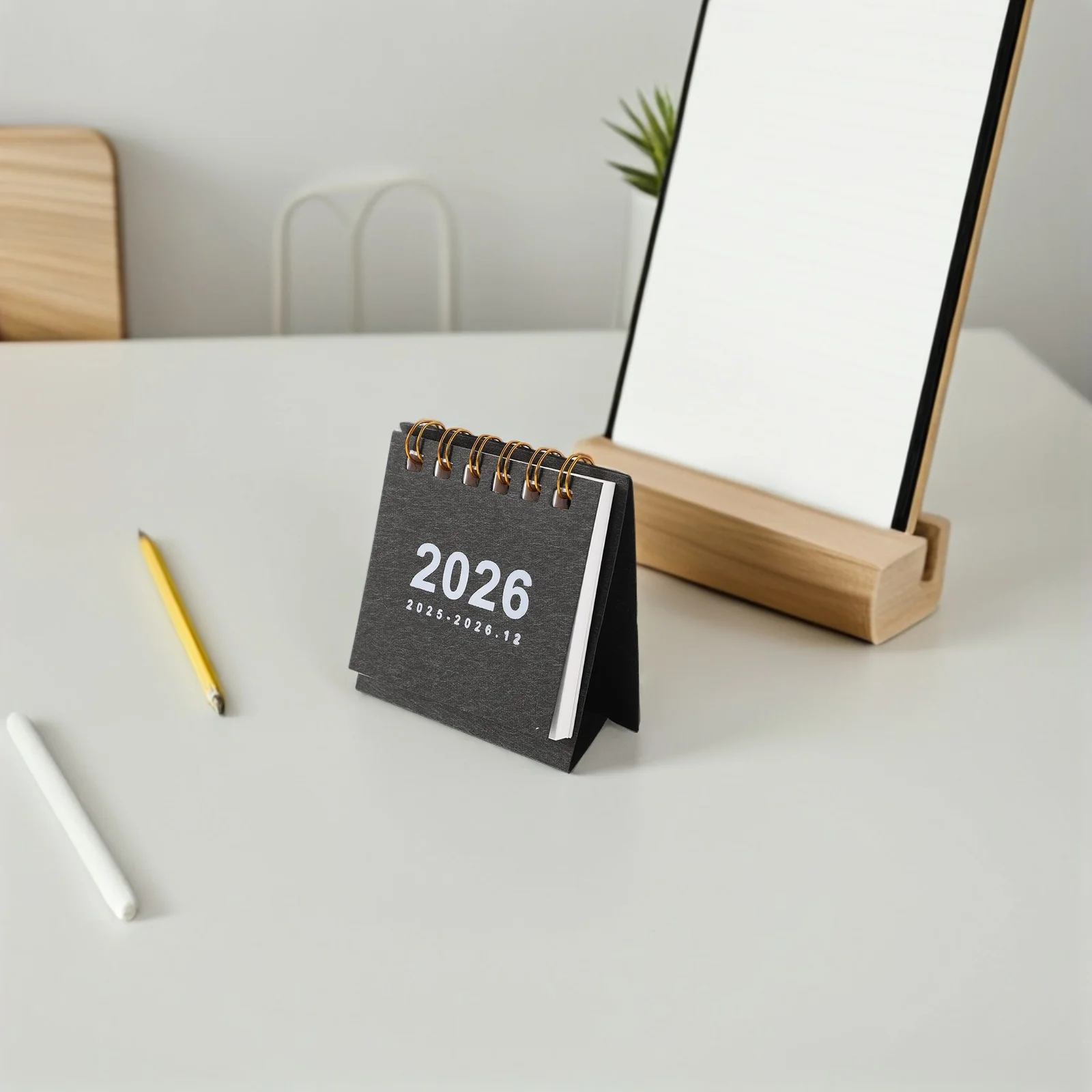 2026 Mini Desktop Calendar Compact Small Standing Flip Schedule Planner For Office Home Wall Mountable Lightweight