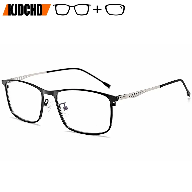 KJDCHD New  Business Prescription Glasses Ultralight Premium Alloy Men's Eyeglasses Frame Large Size Square Optical Eyewear