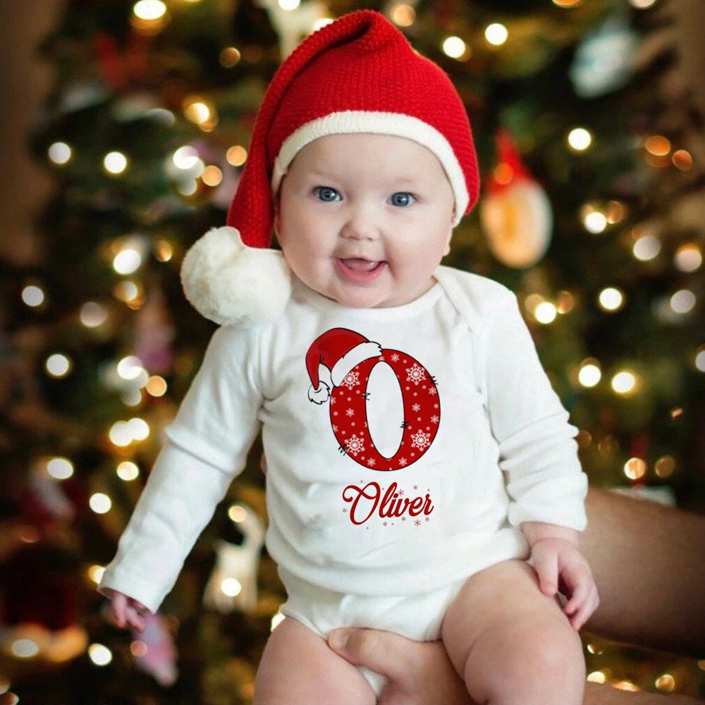 Personalised Christmas Baby Bodysuit Custom Name Christmas Infant Romper Xmas Boy Girl Clothes Xmas Party Baby Rompers Gift