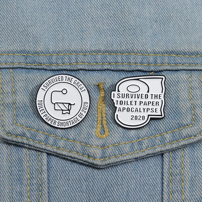 نجت من دبابيس ورق التواليت نهاية العالم ، ونقلت ورق لفة لطيف ، دبابيس المينا ، شارات طية صدر السترة ، هدية المجوهرات الفكاهية #6