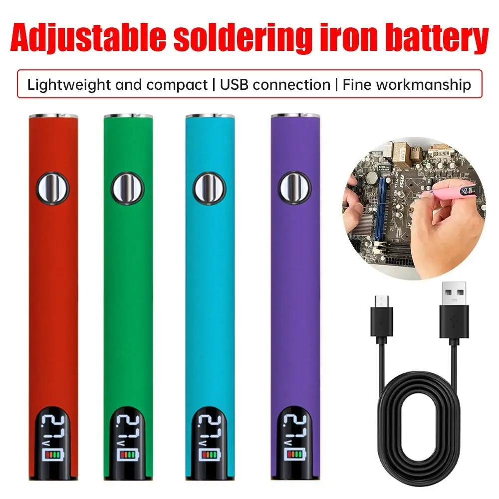 

510 Thread Battery Electric Soldering Iron Adjustable Voltage Welding Repair Tool Smart Power Battery Set Heat Device