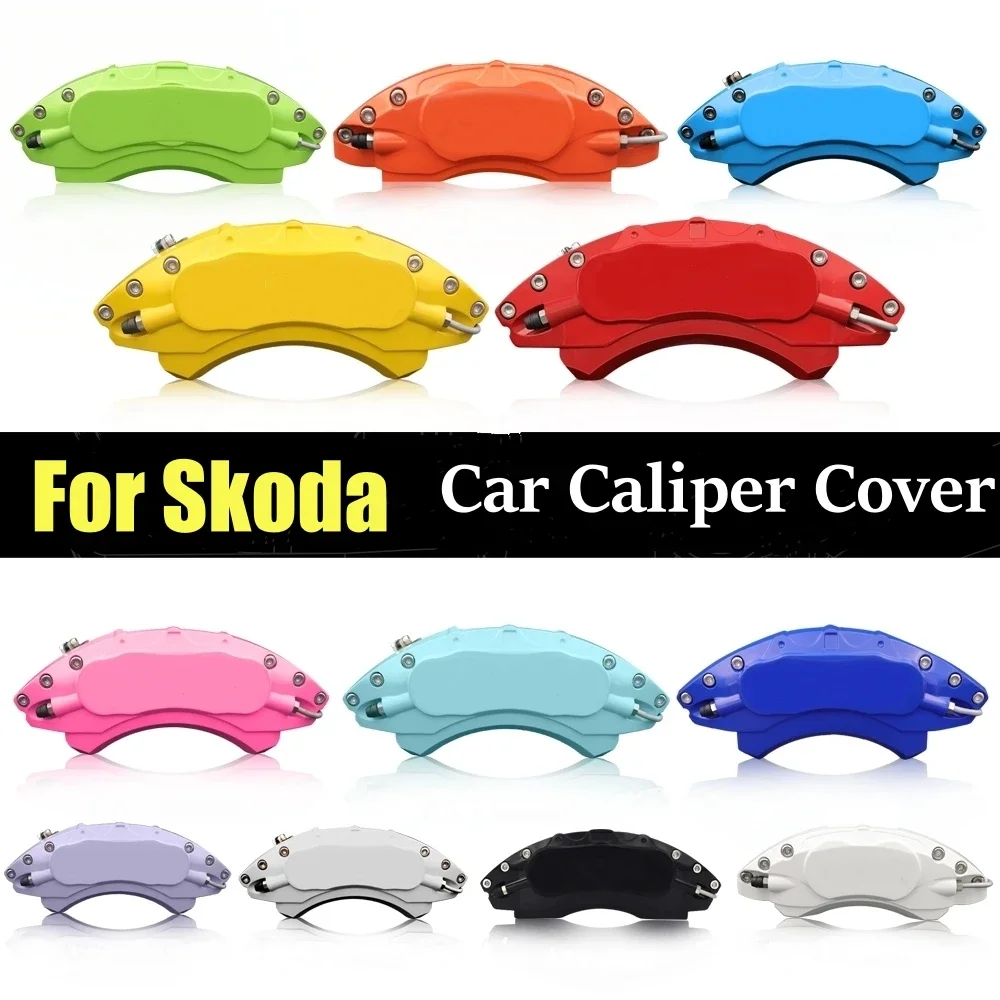 For Skoda Car Brake Caliper Cover Aluminum Fit Octavia Superb Derivative Fabia Rapid Spaceback Kamiq Karoq KODIAQ Yeti