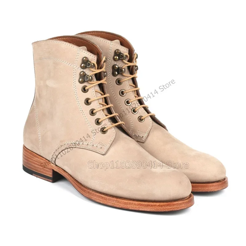 

White Cross Tied Sewing Design Men Boots Fashion Lace Up Men Shoes Luxurious Handmade Party Feast Banquet Office Men Dress Shoes