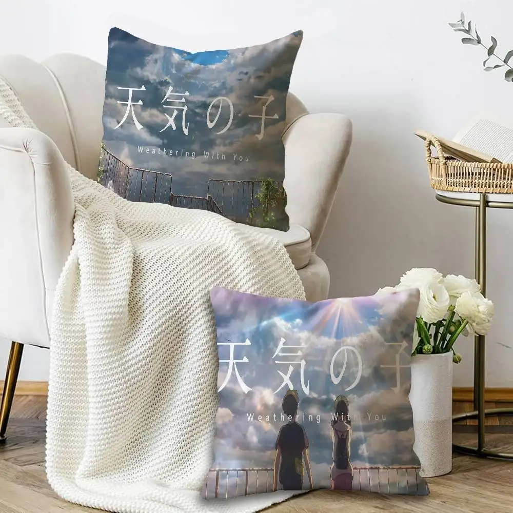 Weathering With You Anime Cushion Cover Decorative Pillow Sofa Home Decor case pillow cases