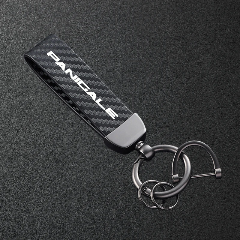 For DUCATI Panigale V4 V2 1299 1199/S/R 959 899 Accessories High-Grade Carbon Fiber Patterned Motorcycle Keychain Metal Keyring