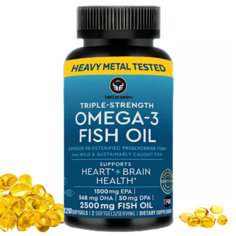 

Triple Strength Omega 3 Fish Oil 3600 mg | EPA & DHA | Over 2250mg Omega-3 Fatty Acids | 1500mg EPA + 568mg DHA