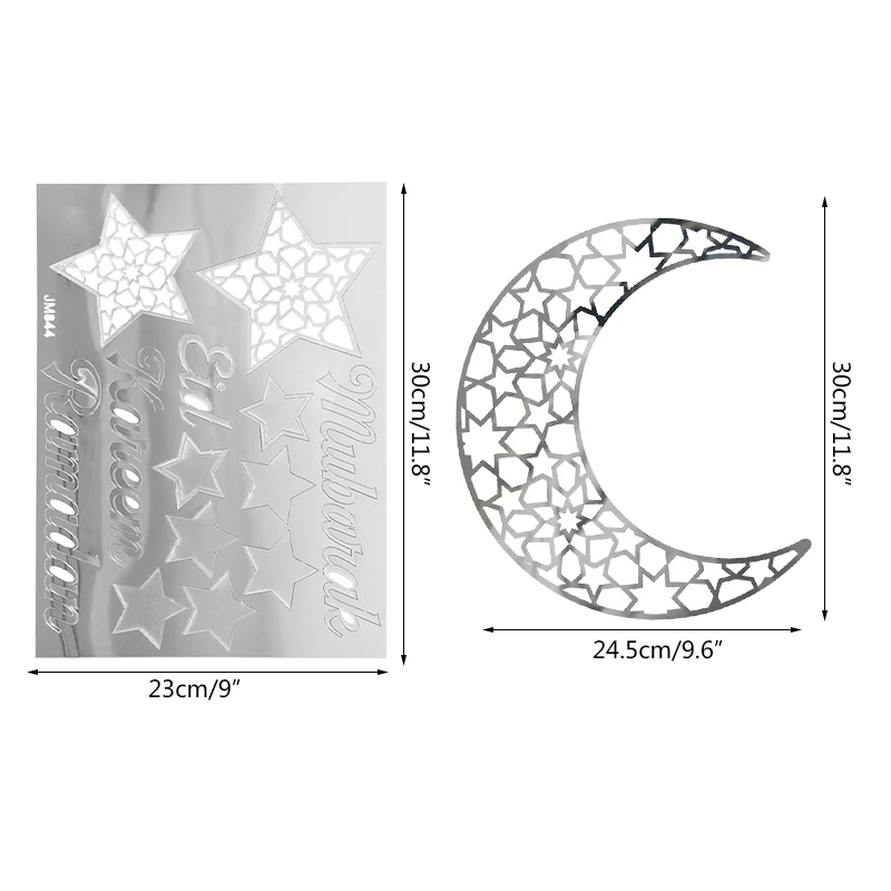 Eid Mubarak Wall Stickers Ramadan Kareem Moon Wall Decals For Home Decor Wallpaper Islamic Muslim Party Supply Eid Al Adha Gifts