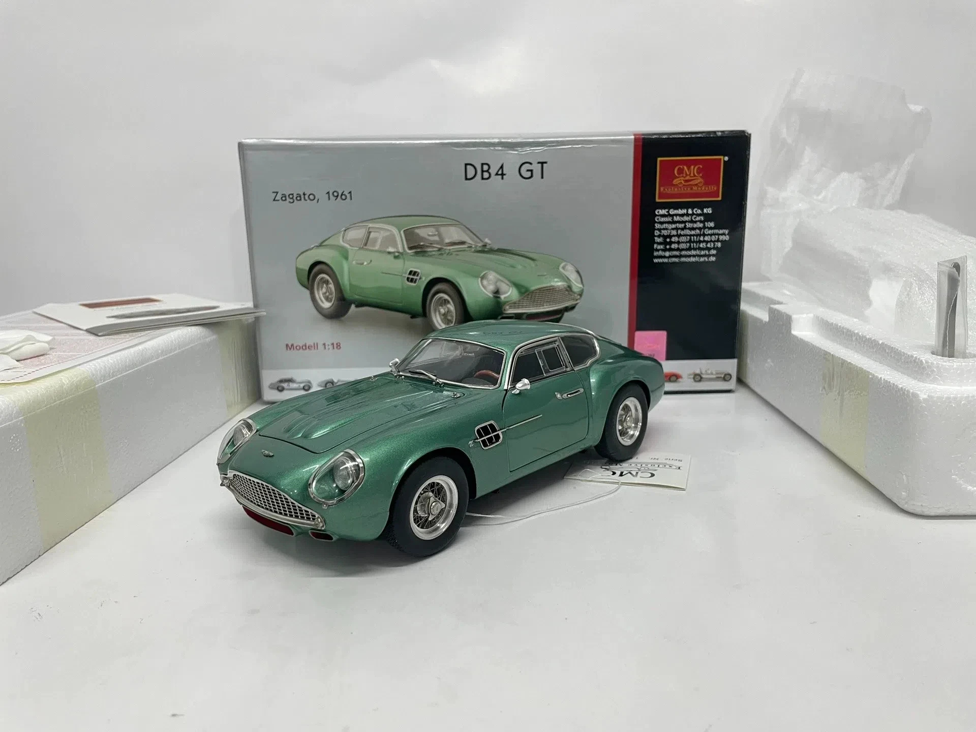 

CMC 1:18 Aston DB4 GT Zagato 1961, имитация ограниченной серии, все открытые металлические статические модели автомобиля из сплава, игрушка в подарок