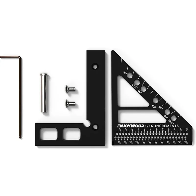 3D multi angle measuring ruler square protractor hole positioning British aluminum alloy T-shaped triangle line