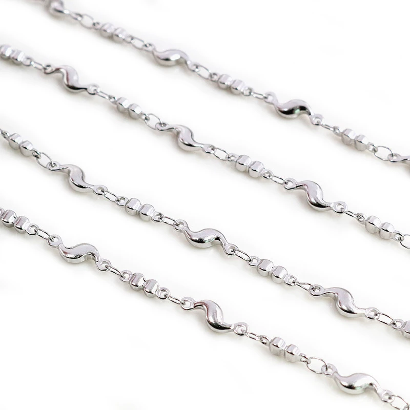 1 Meters Stainless Steel No fade 3.5mm Handmade S Cross Necklace Chain DIY Jewelry Findings Making Materials Handmade Supplies