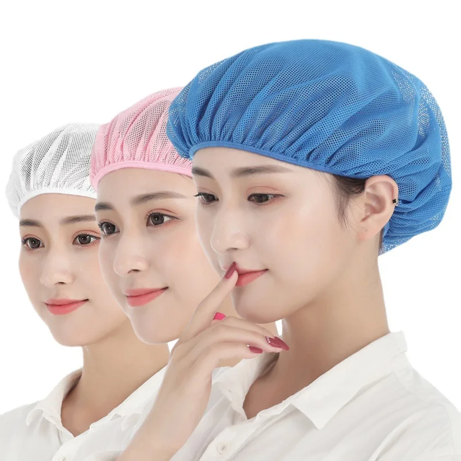 Comfortable and practical elastic mesh work hats - versatile and elegant headwear for men and women in cafe, restaurant, kitchen