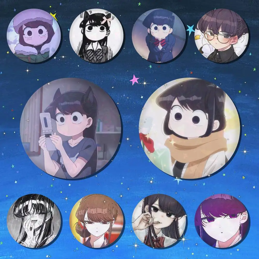 A-Komi Can't Communicate Cosplay COSTUME Badge Pin Tinplate Brooch Prop Xmas Gift Birthday Gift