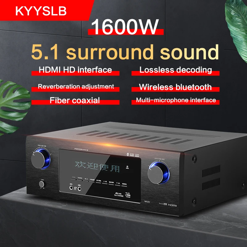 

1600W High Power 5.1 Amplifier HiFi Fever Bluetooth HD Home Theater EM595 DIY KTV Subwoofer Speaker Amplifier Fiber Coaxial