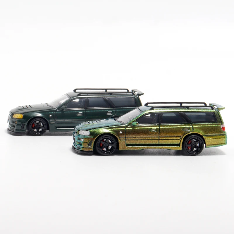 FH  Focal Horizon 1:64 Skyline GTR R34 Stagea WC34 Diecast Diorama Car Model Collection Miniature Toys