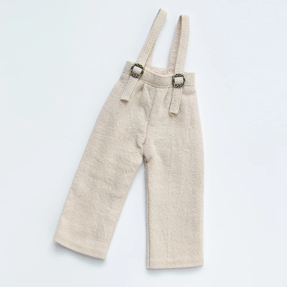Blyth Clothes Fashion Lace Bow Long Sleeve Shirt Overalls Pants Set for Ymy Licca Azones Ob22 24 27 Ker YMY Doll Accessories