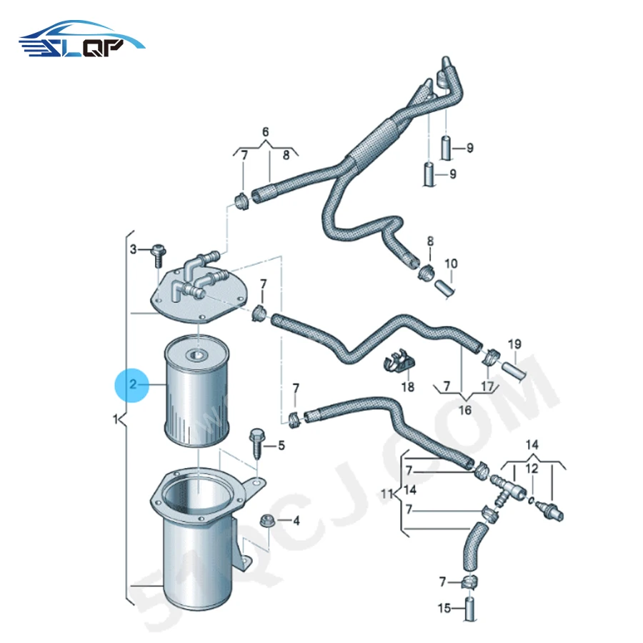 7N0127177B For Audi Q3 VW CC Passat B7 Sharan Tiguan Alhambra Fuel diesel filter filter element 7N0 127 177 B