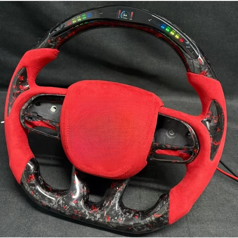 TANTU Sports Forged Carbon Fiber for Steering Wheel for Dodge Charger Challenger Hellcat Durango SRT RT GT Car Accessories