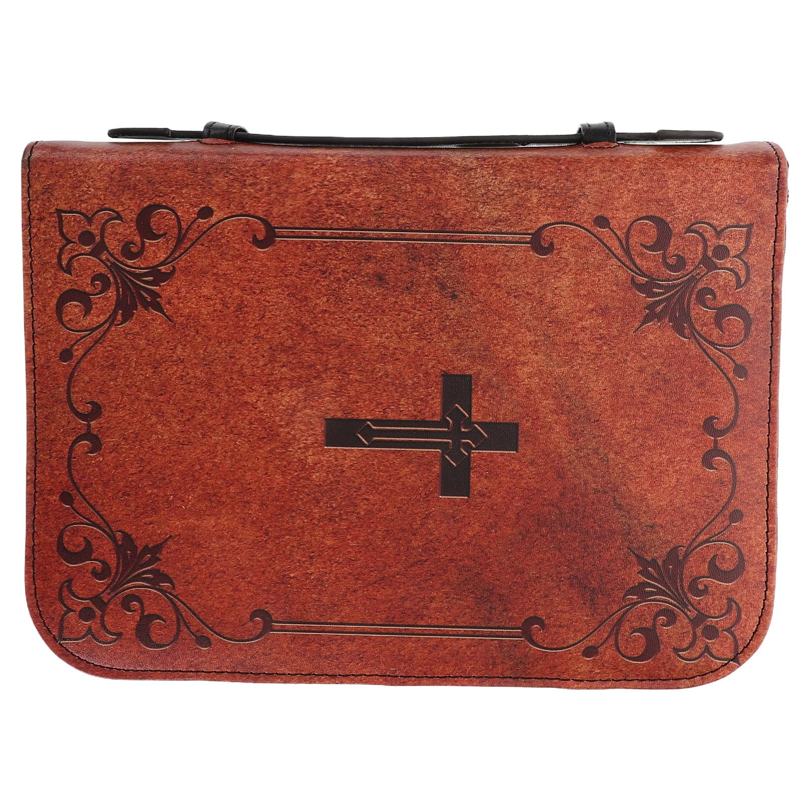 

Vintage Cross Bible With Zipper Protective Sleeve For Church Study Essentials Reusable Protector Cover Pu Book Sleeve
