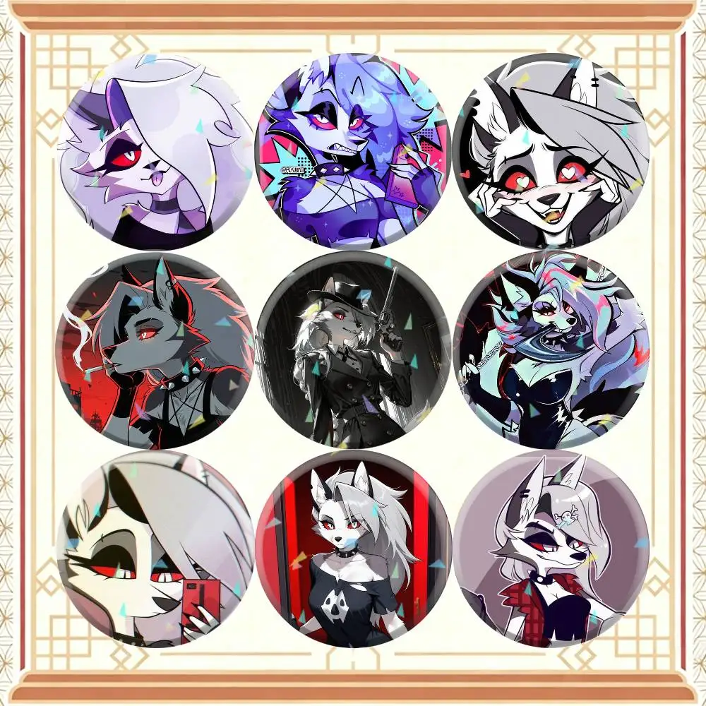 H-Helluva Boss Loona  32/44/58mm Handmade Pins Round Brooch Badge Backpacks Clothes Jewelry Gifts