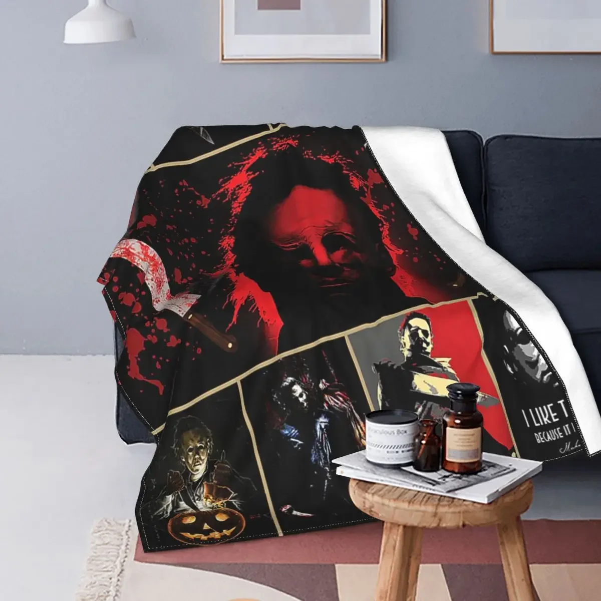 Newest Horror Moive Blankets Fleece All Season Horror Mysterious Character Super Soft Throw Blanket for Sofa Outdoor Rug Piece