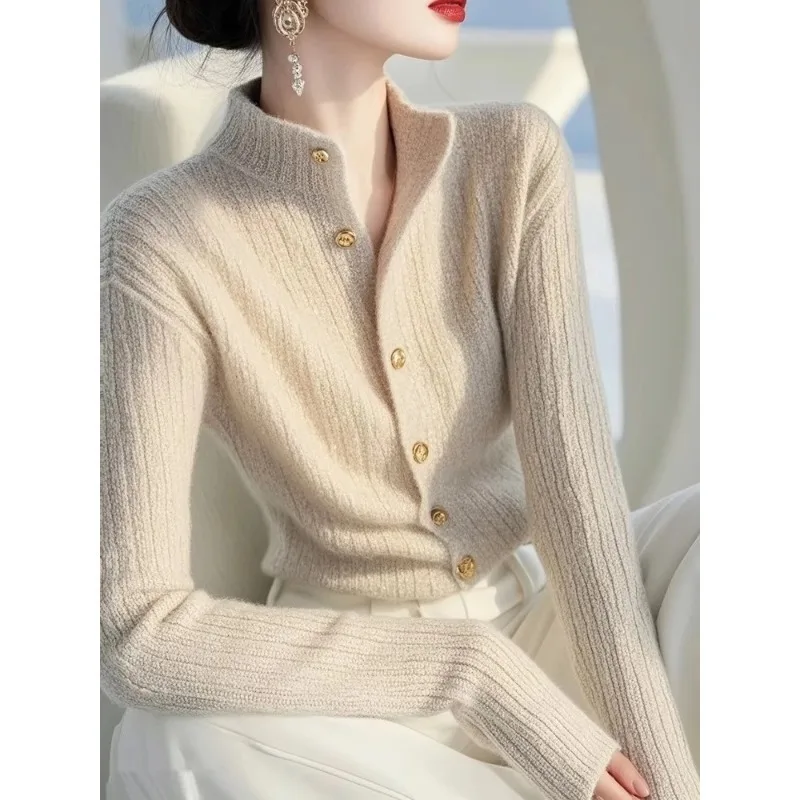 

New 2025 Autumn Winter Knitted Cardigan Women Sweater Loose Long Sleeve Casual All-match Sweater Jacket Female Knitwear Tops