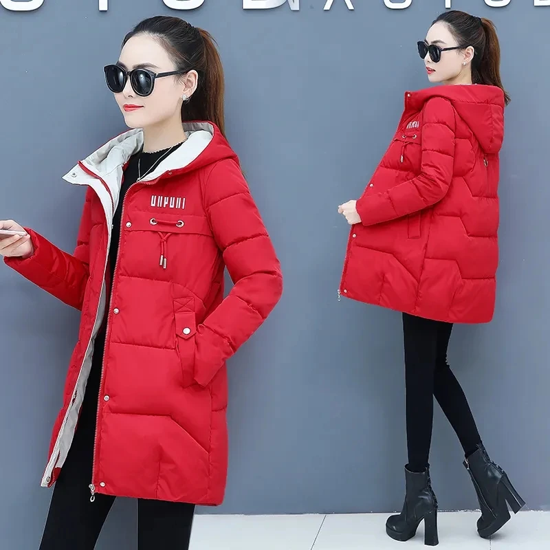 Winter Parkas 2023 New Women Jacket Thicken Warm Long Coat Casual Hooded Cotton Padded Jackets Female Parka Snow Coat Outerwear