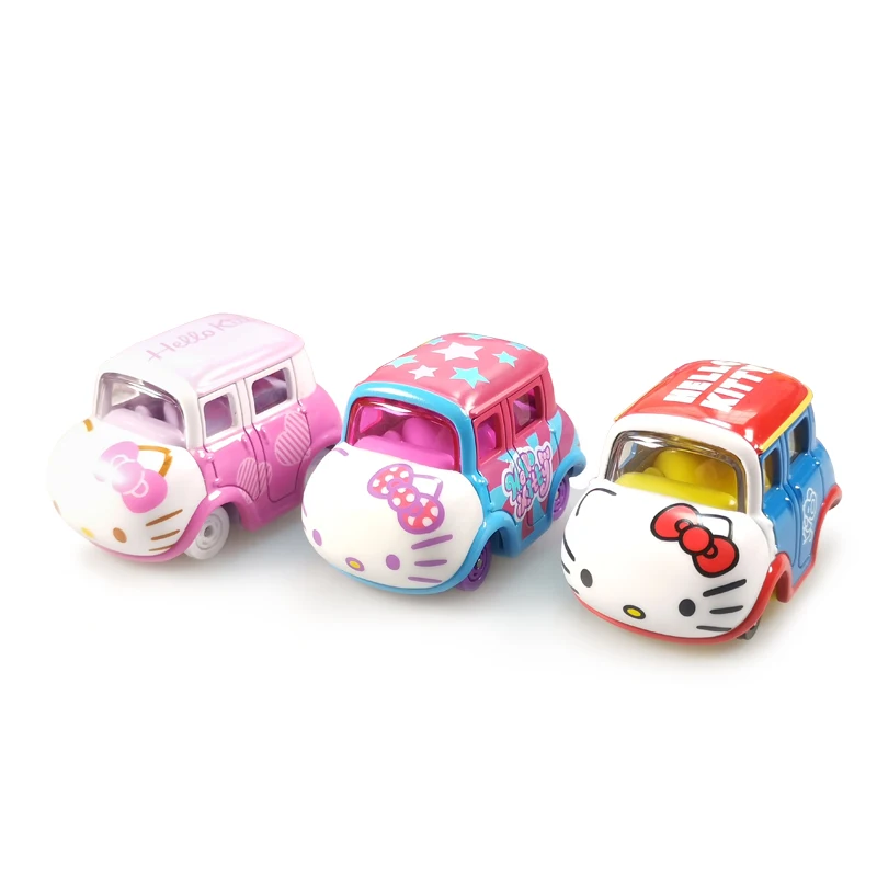 Takara Tomy Car Toys Dream Tomica Series Katie Cat My Melody Cinnamorol 1:55 metallo pressofuso veicolo giocattolo lega modello di auto regalo per bambini