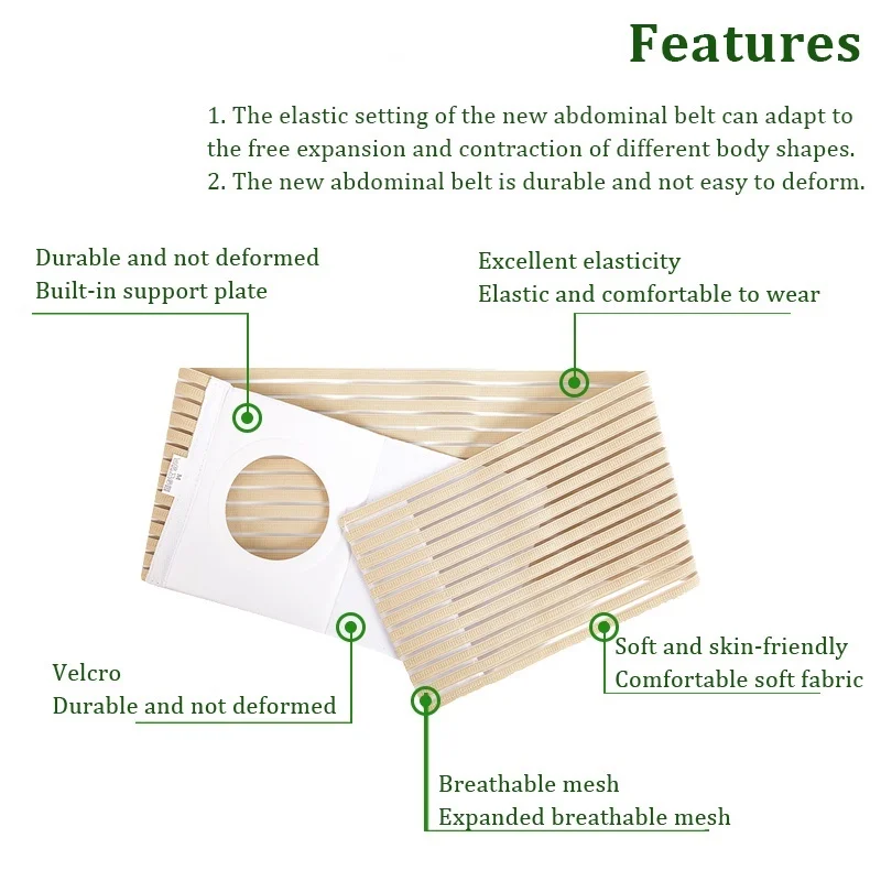 Elastic Adjustable Ostomy Abdominal Belt Four Season Breathable Ostomy Fixed Belt Prevent Hernia Diversion