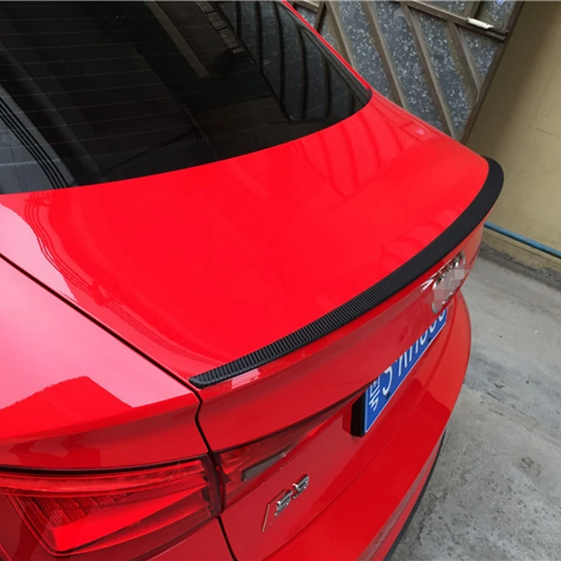 

2013 - 2017 For Audi A3 Sedan Carbon Fiber Rear Spoiler Trunk Wing Glass Black Finish