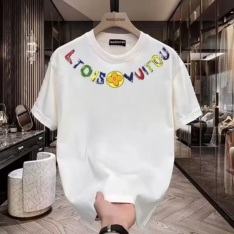 

Outlet Counter Men's American High Quality Heavy Cotton Short Sleeve T-Shirt Luxury Loose Crew Neck Summer Top