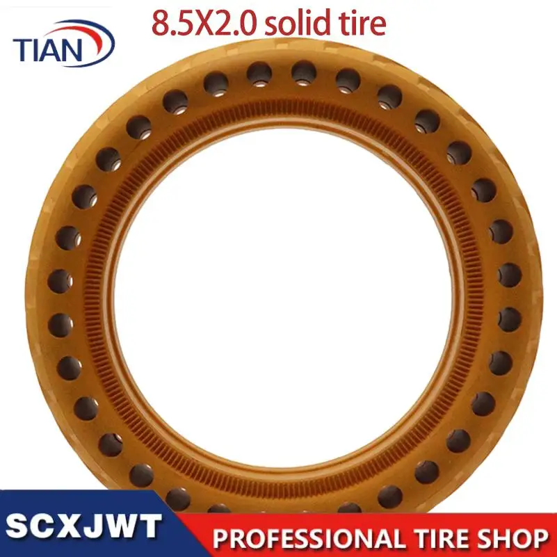 8.5x2.0 solid tires with wheels for Xiaomi M365 electric scooter rear wheel explosion-proof honeycomb shock absorber tires