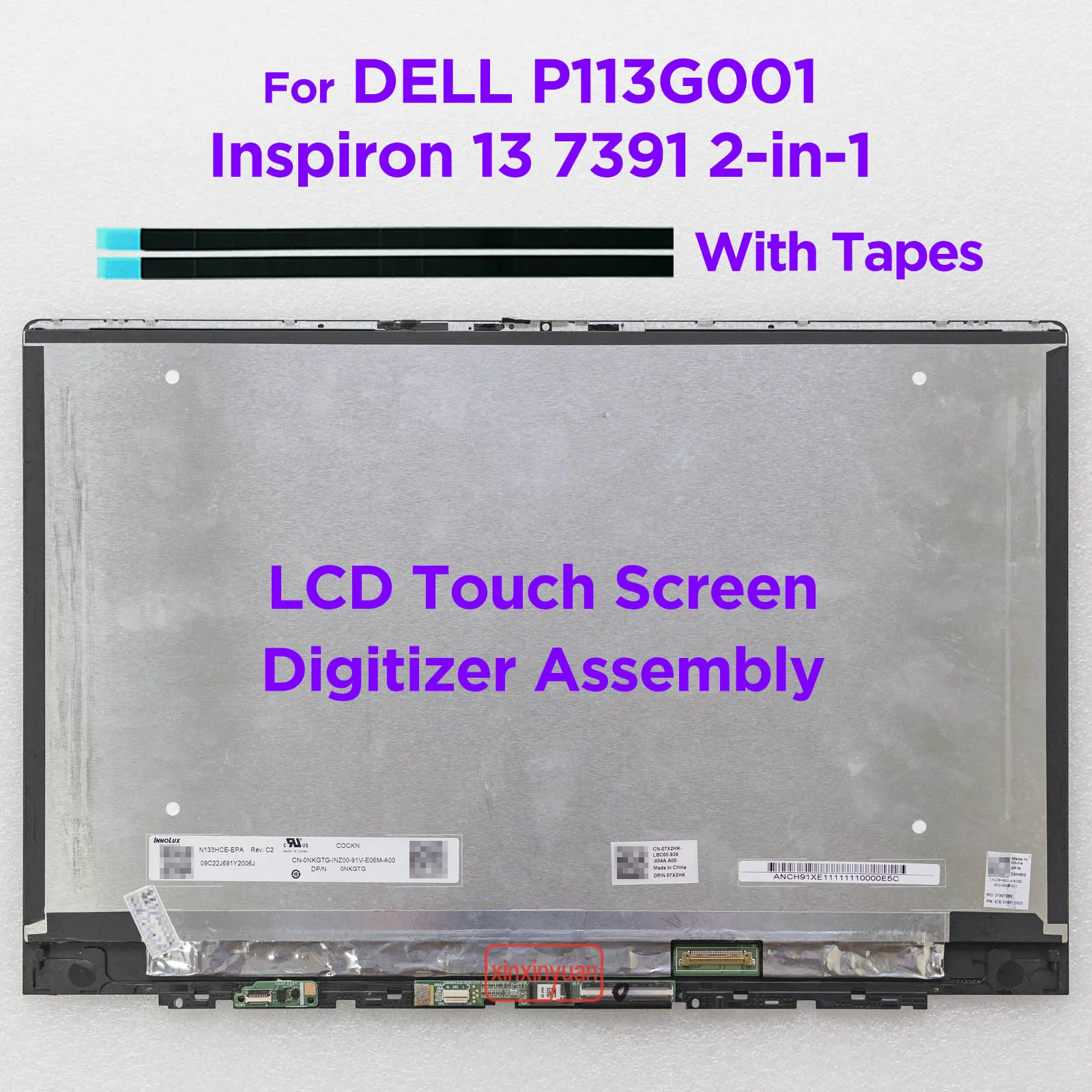 

13.3 Laptop LCD Screen Touch Digitizer Assembly for DELL Inspiron 13 7391 2-in-1 P113G001 07X2HK Display Panel Replacement