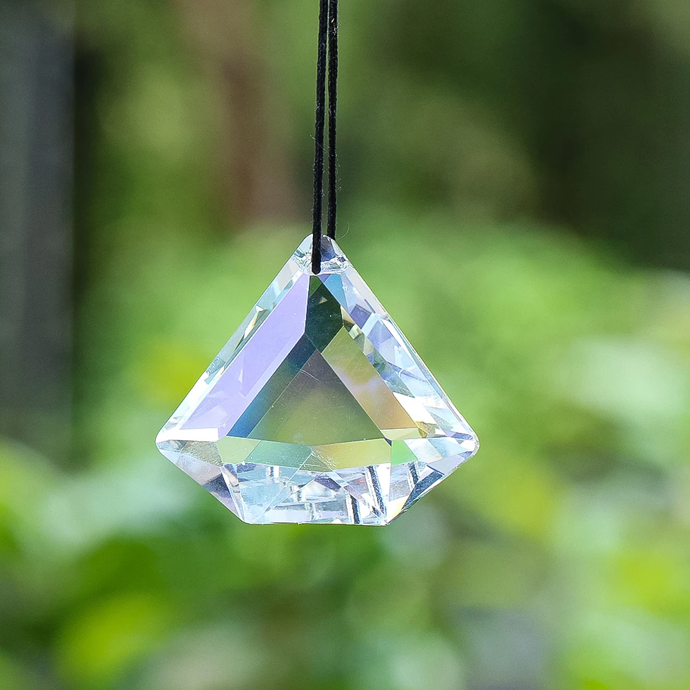 

AB Coated Crystal Diamond Pendant Rainbow Refracting Sun Catcher Sparkling Hanging Ornament for Outdoor Garden Window Decor