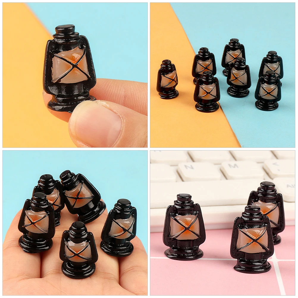 

6 Pcs Simulation Horse Lantern Decorative Photo Prop Mini Lanterns Three-dimensional Resin Dollhouse Miniature Tiny Model Baby