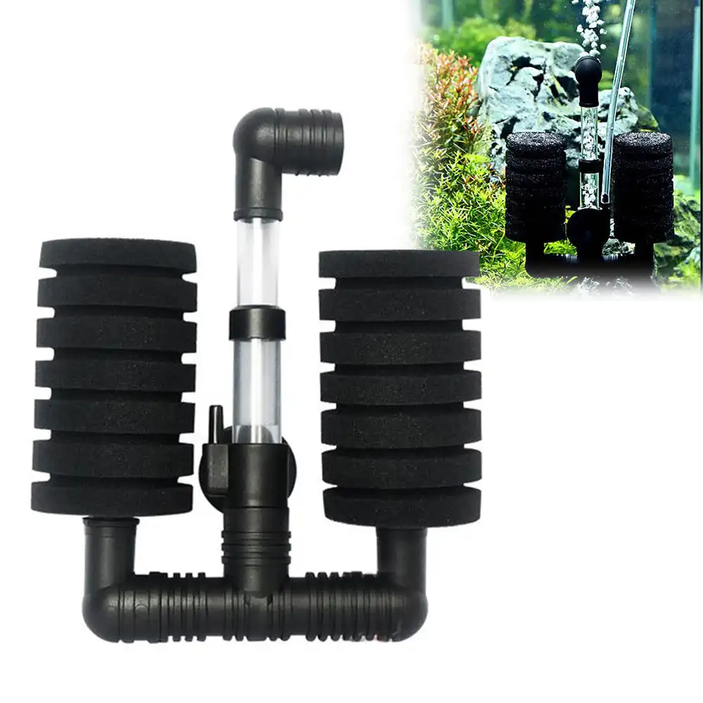 Bio Sponge Filter Fish Tank Shrimp Pond Air Pump Single-Head Double Head Filtration Noiseless Foam Aquarium Accessories