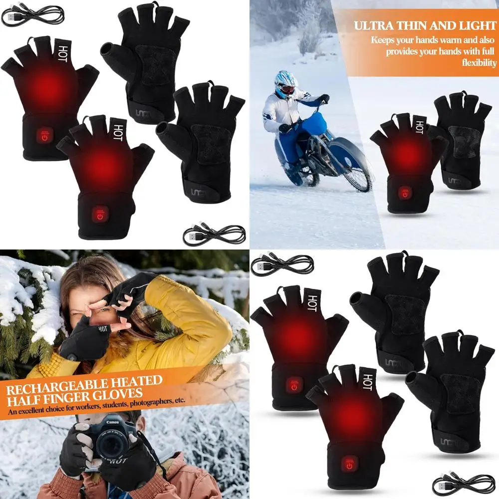 

USB-Powered Heated Touchscreen Gloves with Adjustable Temperature for Men & Women, Ideal for Winter Outdoors and Activities