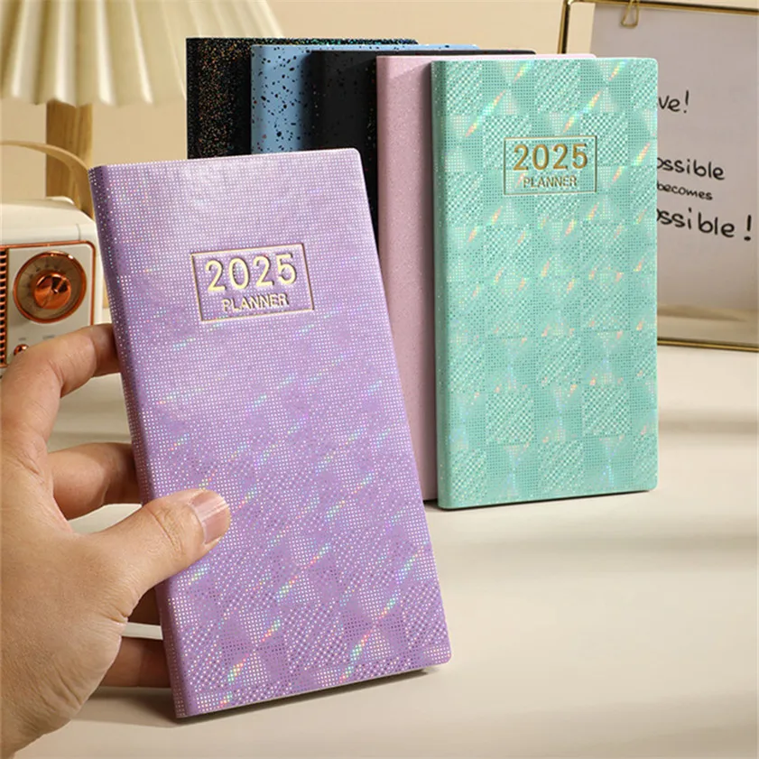 A6 Notebook Laser Agenda Escolar 2025 English Schule Note Books Pocket Notepad Diary Weekly Planner Libretas Cuadernos Notatnik