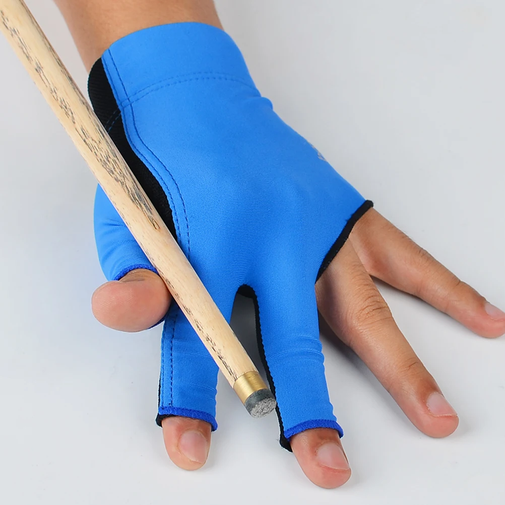 

3 Fingers Glove Billiard Glove Anti Slip Elastic Wrist Comfortable Fit Wear Resistant Smooth Stroke M Fingers Gloves