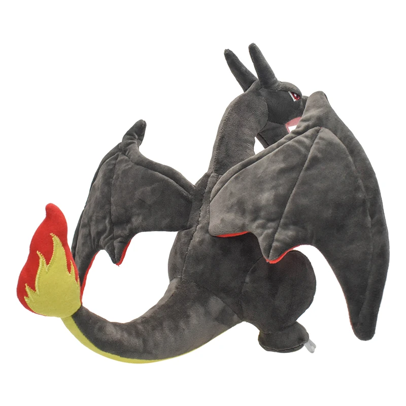 Brinquedo de pelúcia Charizard brilhante de 9 ", boneca de pelúcia, desenhos animados colecionáveis para presente de meninos e meninas, cinza