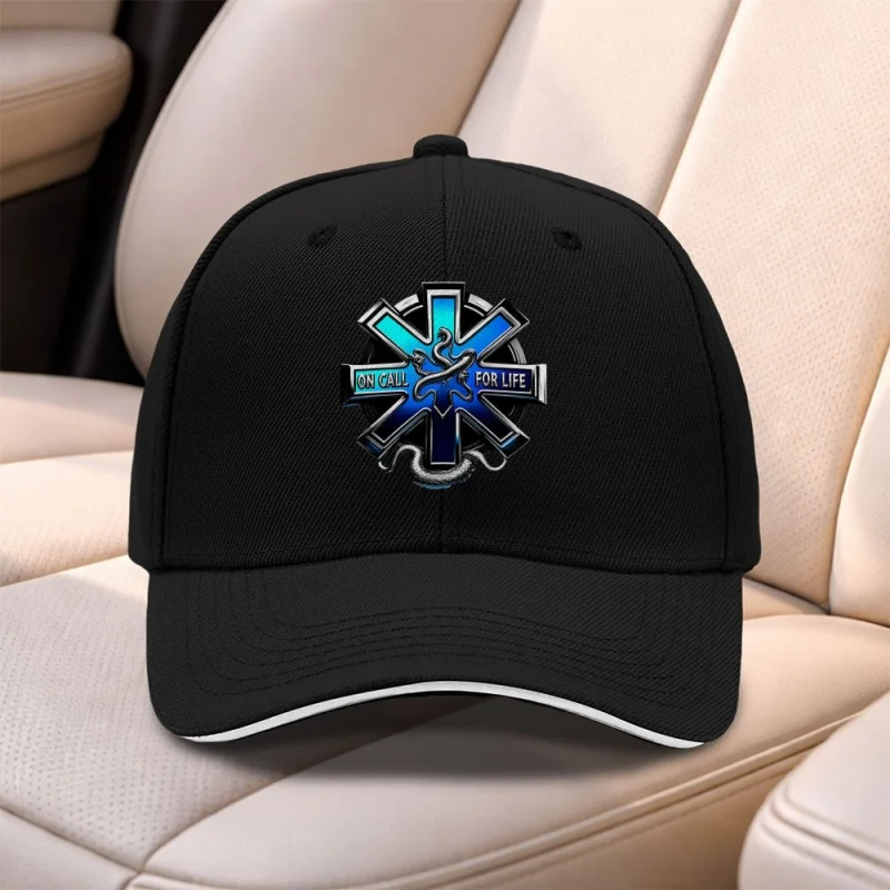 1pc Star of Life First Aid Sandwich Cap - Adjustable Outdoor Baseball Hat - Men And Women Daily Commute, Travel, Sports, Fishing