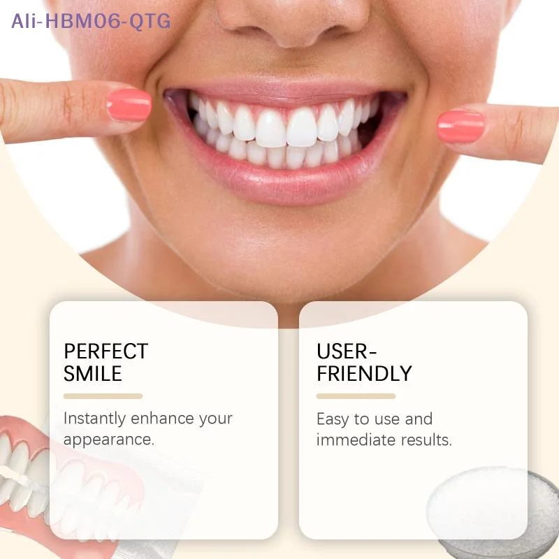 1Set Safe Silicone Upper & Lower Veneers Full Denture Fake Teeth Perfect Laugh Veneers Dentures Paste Fake Teet For Women Men