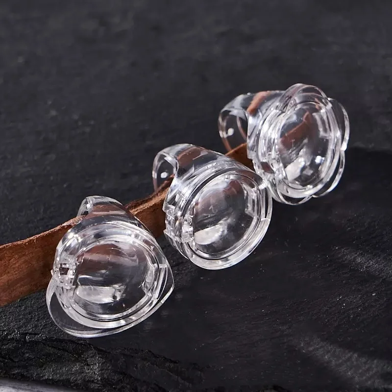 

50Pcs Clear Empty Flower Heart Ring Shape Lipstick Case On Finger Fill Lipstick Blusher Eyeshadow Inside Lip Balm Container 3g