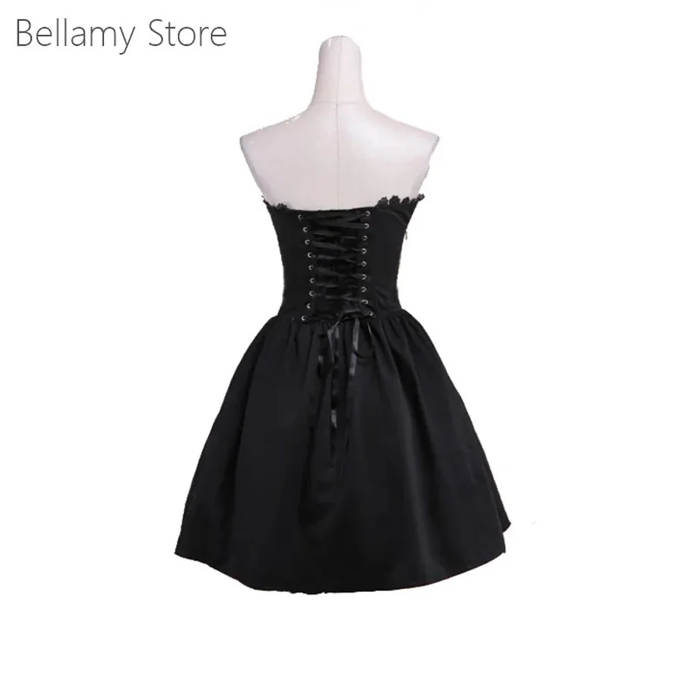 Tailored Lolita gothic style sleeveless bandeau dress