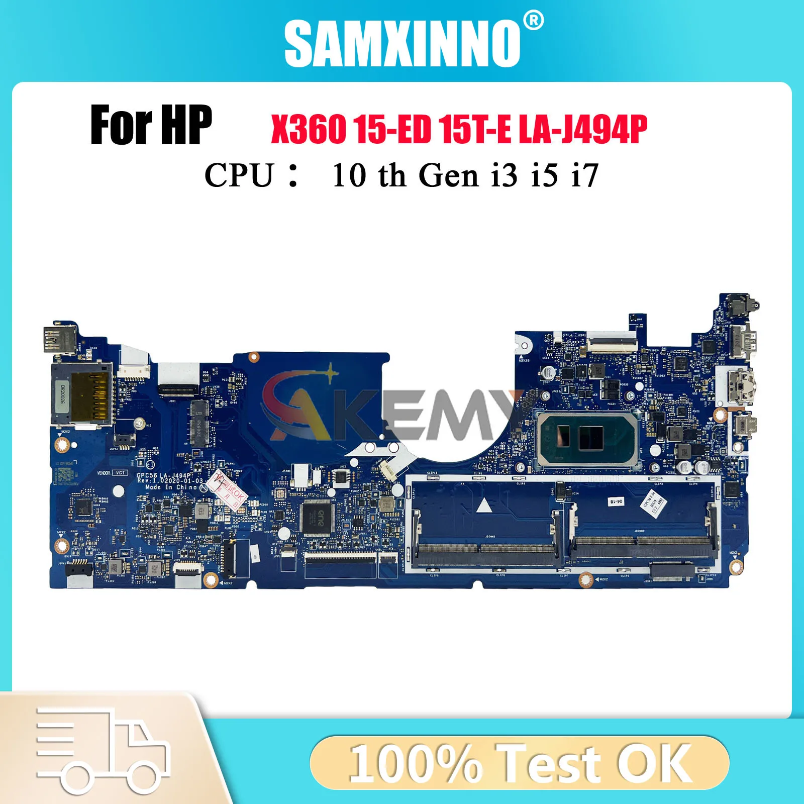 

LA-J494P для ноутбука HP Envy X360 15-ED, материнская плата L93870-001 L93868-601 с процессором i5 i7 10-го поколения UMA, 100% полностью протестировано