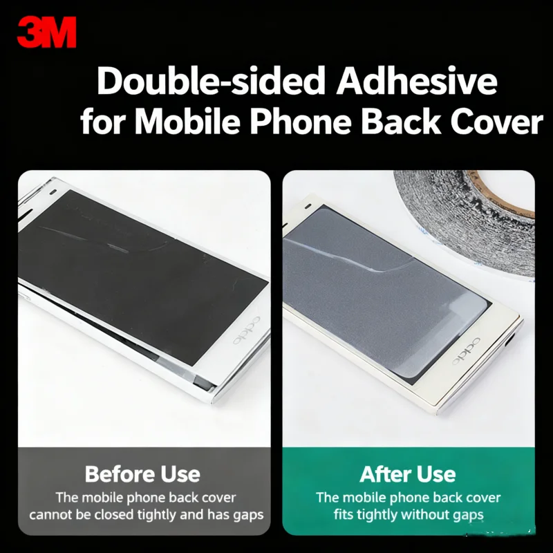 3M 9448A Curved Screen Double Sided Tape Adhesive 50m Black Light-proof Ultra-thin Strong Traceless Tape For Phone Repair Tablet view 5