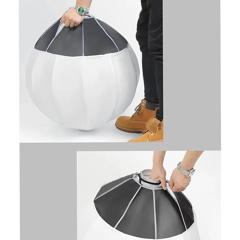 CYCAFON 65cm Globe Lantern Metal Softbox Photo Studio Bowens Mount Softbox Ball Diffuser for Film-Making Video Shoot Flash