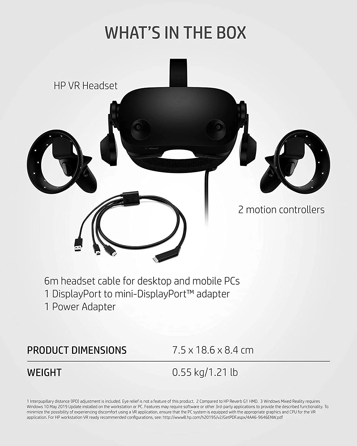 Regulowany kontroler słuchawek VR do rzeczywistości wirtualnej do gier HP Reverb G2/G1, okulary 3D Komputerowy zestaw słuchawkowy VR Gry